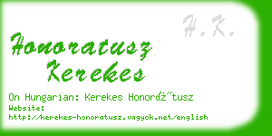 honoratusz kerekes business card